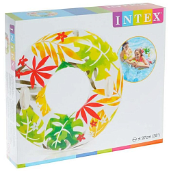 Круг для плавания INTEX Узоры, с ручками, d=97 см, от 9 лет, цвета МИКС, 58263NP