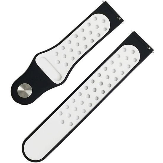 Универсальный силиконовый ремешок NIKE 20-22mm, чёрно-белый