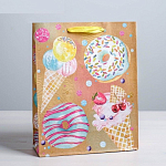 Пакет крафтовый вертикальный «Любимые сладости», MS 18 × 23 × 8 см