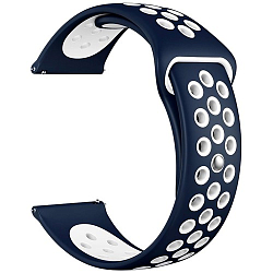 Универсальный силиконовый ремешок LYAMBDA Alioth 22 мм для Samsung, Huawei, Xiaomi, Honor, синий/белый