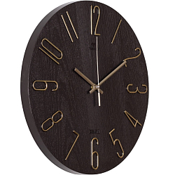 Часы настенные, интерьерные, бесшумные, d-30 см арт.242292683 коричневый