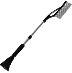 Щетка для снега TORSO, 69-88 см, со скребком, телескопическая, мягкая ручка, серый 3637810