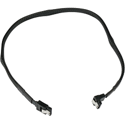 Кабель интерфейсный SATA Cablexpert CC-SATAM-DATA90-BLBR-50CM, Sata3 7pin/7pin, мет.защелка, угловой разъем, 50см, черный, оплетка, пакет