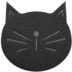 Коврик 2-в-1 под миску/туалет животных 38×38 см серый