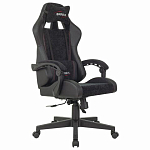 Кресло компьютерное BRABIX Striker GM-121,синхромеханизм,2 подушки,экокожа/велюр,черное/серое,532961