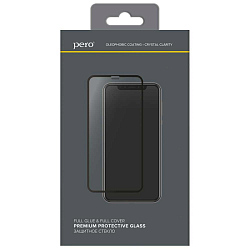 Противоударное стекло PERO для iPhone 13 черное