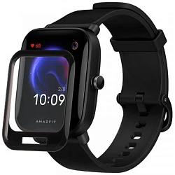 Защитная пленка ZIBELINO для Amazfit Bip U черная, гибридная PMMA