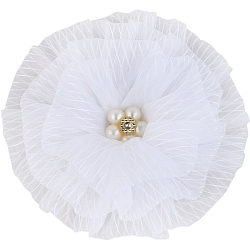 Бант для волос на резинке школьный, белый, 11 см, Принцессы