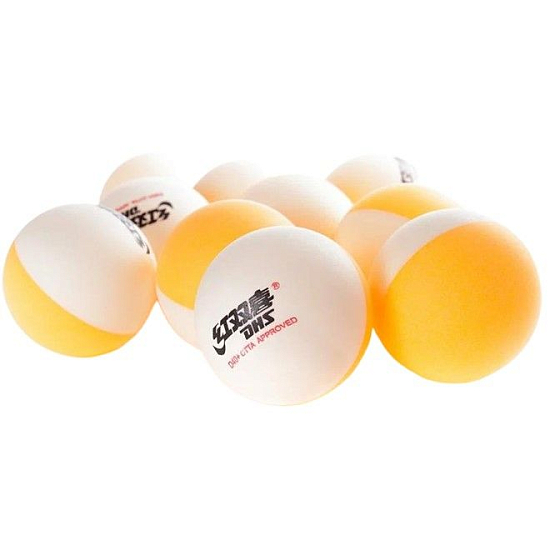 Мячи для настольного тенниса DHS 1* D40+ (DUAL) бел. 10 шт.