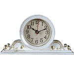 Часы настольные РУБИН  "Классика", 26х14 см, корпус белый с золотом (2514-003)