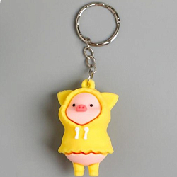 Брелок резина "Свинка в дождевике" МИКС 4,3х2,5х3 см   6988894
