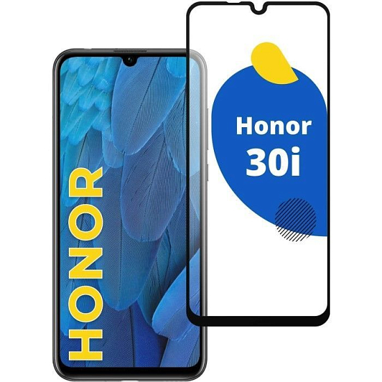 Противоударное стекло 9D NONAME для Honor 30i чёрный