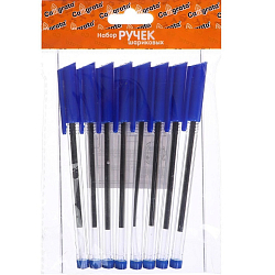 Набор ручек шариковых 8 штук, стержень 1,0 мм синий, корпус треугольный, прозрачный 5477646