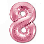 Шар фольгированный 40" «Цифра 8», цвет фламинго Slim