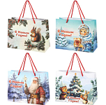 Пакет "Ретро Новый Год" МИКС ЗОЛОТАЯ СКАЗКА 27x11x20см 592440