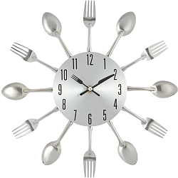 Часы настенные, серия: Кухня, "Столовые приборы", дискретный ход, d-31 см, циферблат 13.5 см 1586081