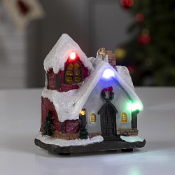 Светодиодная фигура «Заснеженный дом» 9 × 10 × 6 см, батарейки АААх3 (не в комплекте) 7838573