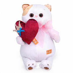 Мягкая игрушка Кошечка Ли-Ли с сердцем, 24 см