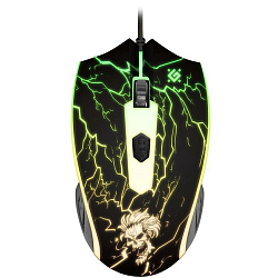 Мышь DEFENDER GM-925, Thunderbolt, чёрный, рисунок