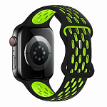 Силиконовый ремешок HOCO WA19 для APPLE Watch 42/44/45/49мм двухцветный, чёрный, жёлтая вставка
