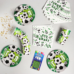 Набор бумажной посуды «Гол», мячики со свечами