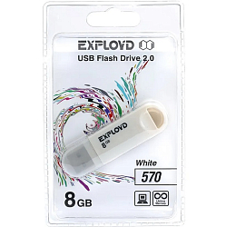 USB  8Gb Exployd 570 White