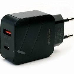 Сетевое ЗУ 1USB/1Type-C ERGOLUX ELX-РA01QC-C02 черный, 18Вт