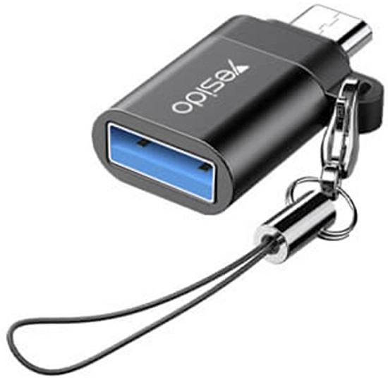 Переходник OTG YESIDO GS07 microUSB чёрный