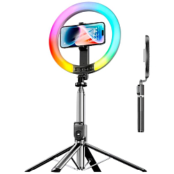 Светодиодное кольцо-подсветка WALKER WLR-2050R, 26 см, RGB (со штативом) (мятая упак)