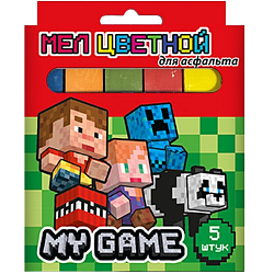 Мел цветной "My Game", для асфальта, 1,7х1,7, длина 9,1 см. 5 шт 10867713