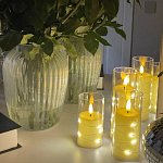 Свеча светодиодная с гирляндой на батарейках