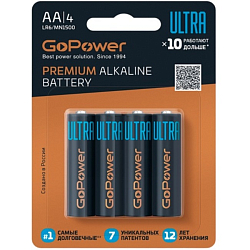 Элемент питания GoPower LR06ULTRA BL-4 (4/40/480)