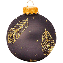 Шар "Перо", золото, 85мм, в подарочной упаковке КУ-85-204512/1