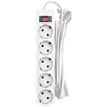 Сетевой фильтр  5.0м CBR CSF 2505-5.0 White CB, 5 евророзеток