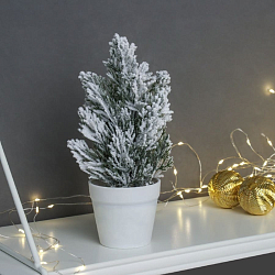 Ёлка декор "Заснеженная, в горшочке" 20х7 см   10514276