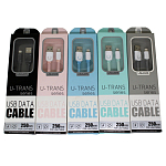 Кабель USB <--> Lightning  0.25м USAMS U-Trans Series US-SJ007 плоский, бирюзовый