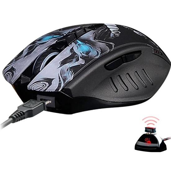 Мышь БП A4TECH Bloody R80 Plus Skull черный/рисунок