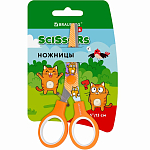 Ножницы BRAUBERG KIDS 130 мм оранжевые "Котики" 238351