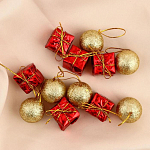 Набор украшений пластик 12 шт "Сочельник" (6 шаров, 6 подарков) микс 730238