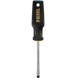 Отвертка DENZEL, SL6x100 мм, S2, 3к рукоятка// 121987