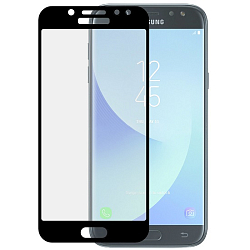 Противоударное стекло NONAME для SAMSUNG Galaxy J5 (2017) черное, в техпаке