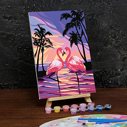 Картина по номерам на холсте с подрамником «Фламинго на закате» 20×30 см Школа талантов 4883346