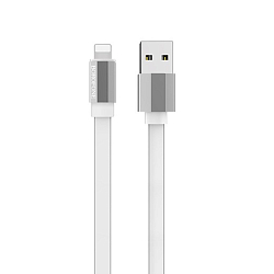 Кабель USB <--> Lightning  1.2м BOROFONE BU8 Glory плоский, в переплёте, белый
