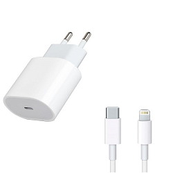 Сетевое ЗУ для Apple iPhone 20W, Lightning (LOGO) (не оригинал) AA