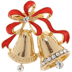 Брошь "Колокольчик" с лентой, цвет красный в золоте