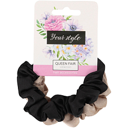 Резинки для волос «Орбита», набор 2 шт., классик, 8 см, чёрные, бежевые 10691298