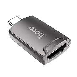 Переходник HOCO UA19 Type-C to HDMI серый-металл