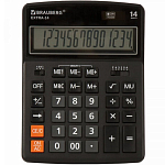 Калькулятор настольный BRAUBERG EXTRA-14-BK (206x155 мм), 14 разрядов, дв. питание, ЧЕРНЫЙ, 250474