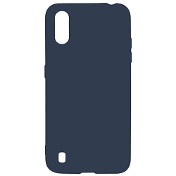 Силиконовый чехол NONAME для Samsung Galaxy A01 (Темно-синий), матовый