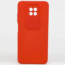 Силиконовый чехол REALM для Xiaomi Redmi Note 9T (красный) со слайд-камерой